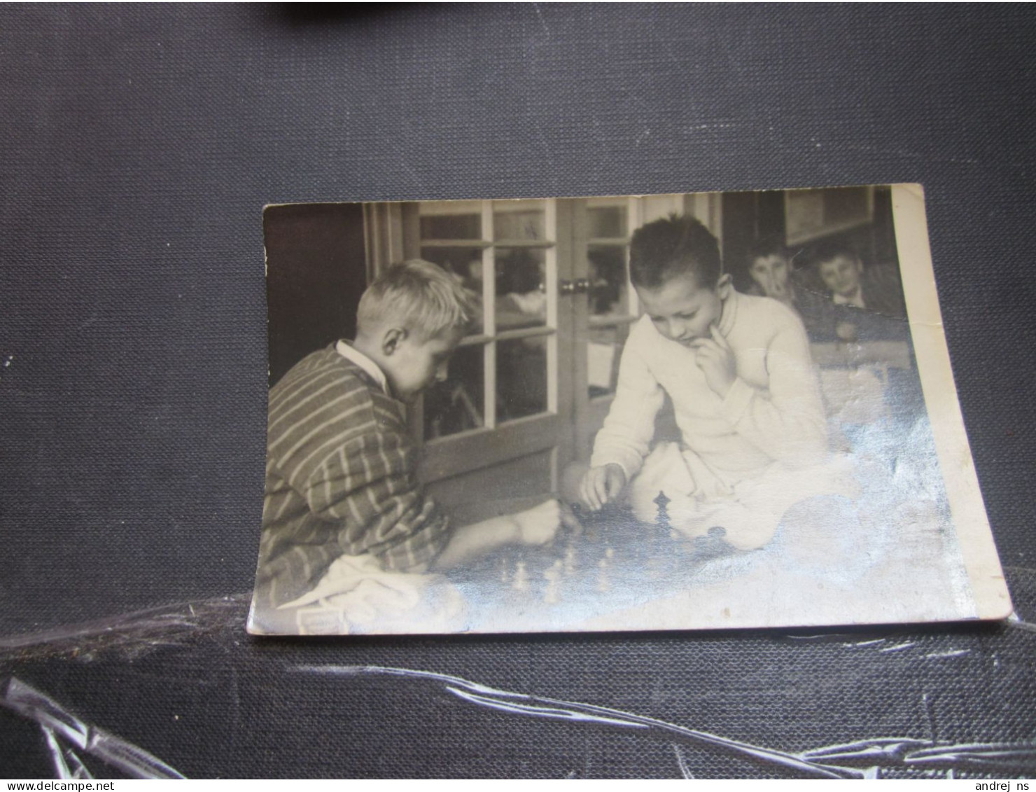 Children Play Chess Old Photo Postcards - Schach