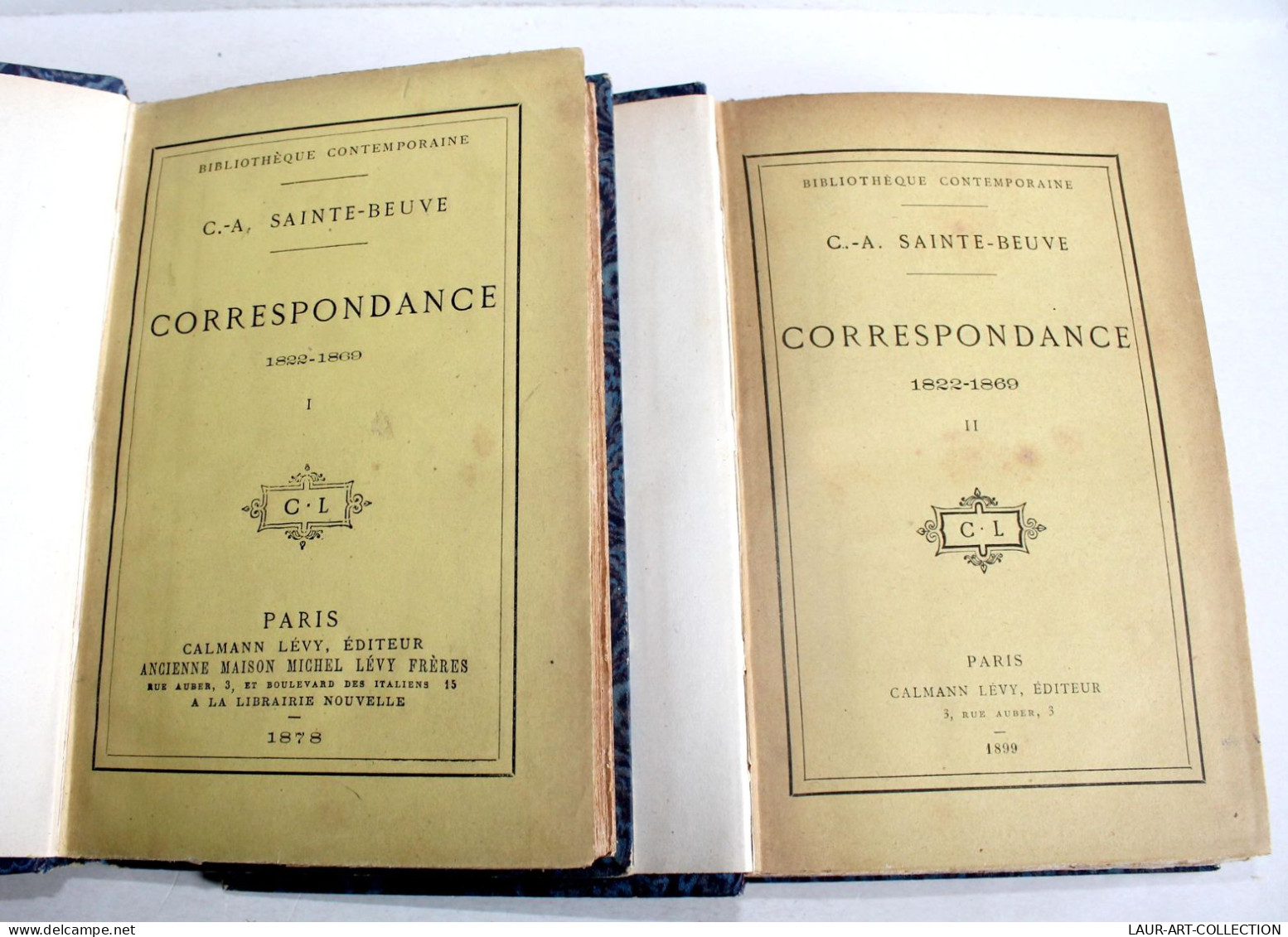 EO, CORRESPONDANCE DE C-A. SAINTE BEUVE 1822-1865, TOME 1 + 2, 1877 CALMANN LEVY, ANCIEN LIVRE XIXe SIECLE (1803.243) - 1801-1900