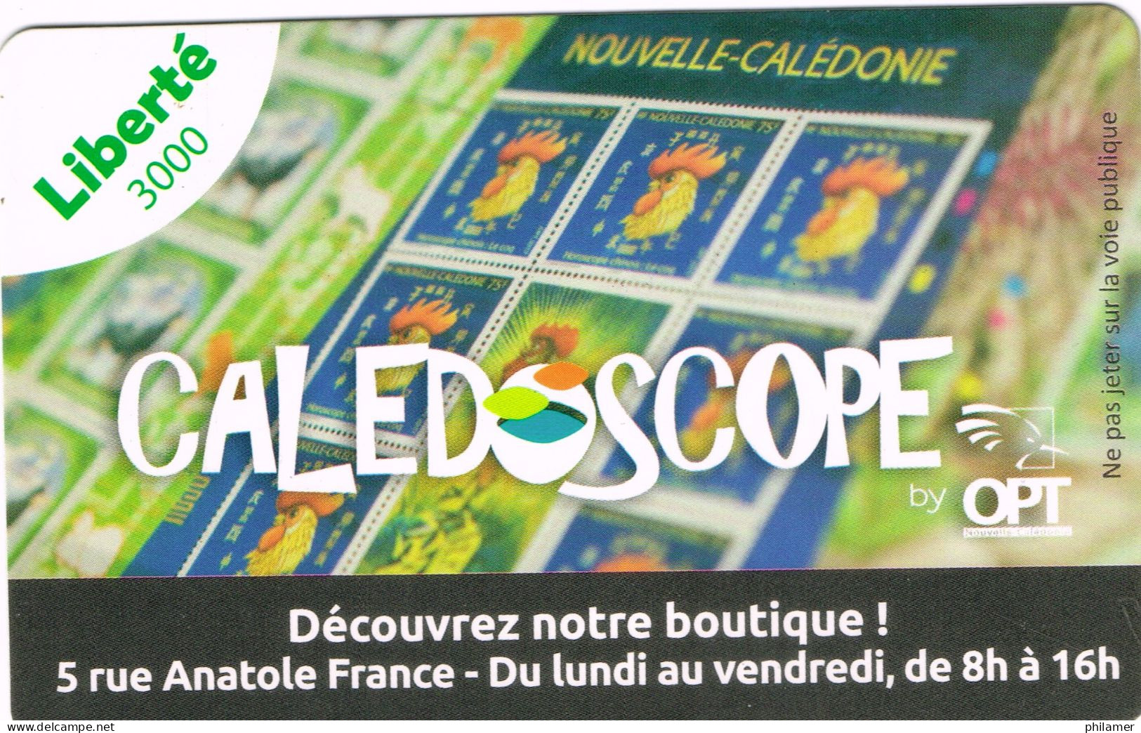 NOUVELLE CALEDONIE NEW CALEDONIA Telecarte Phonecard Prepayee Prepaid Liberte 3000 F Caledoscope Ex. 2021 UT B - Nieuw-Caledonië