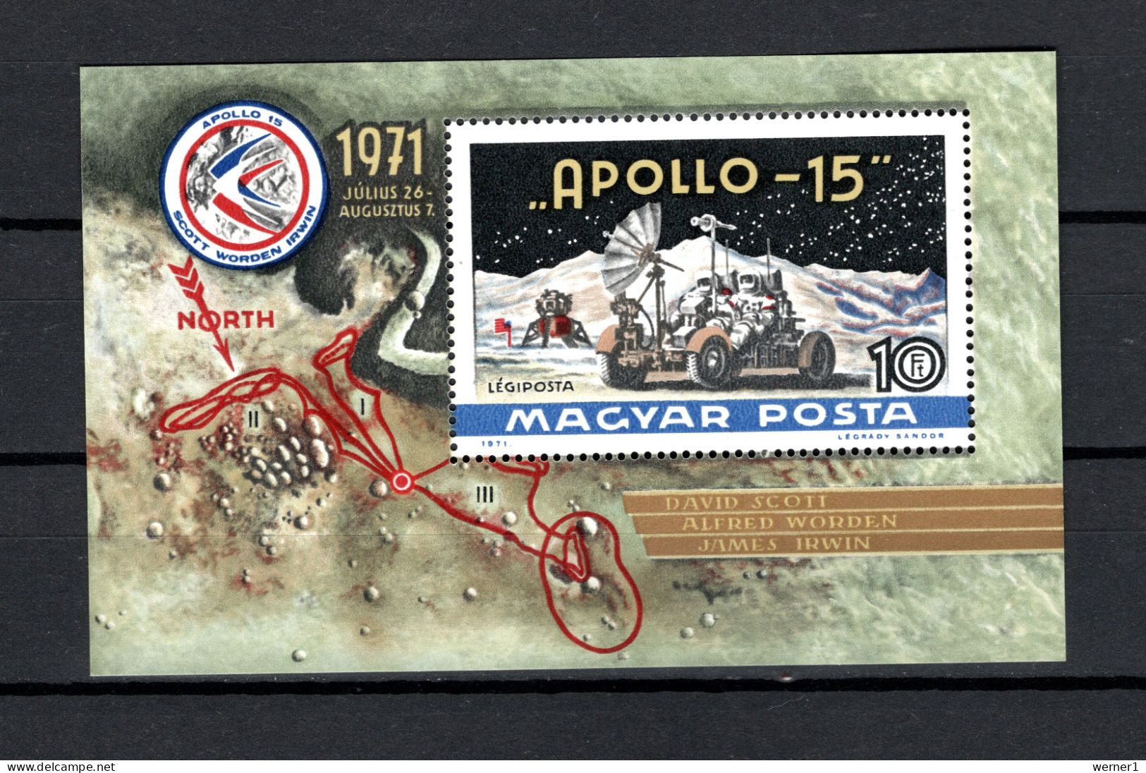 Hungary 1972 Space,Apollo 15 S/s MNH - Europa