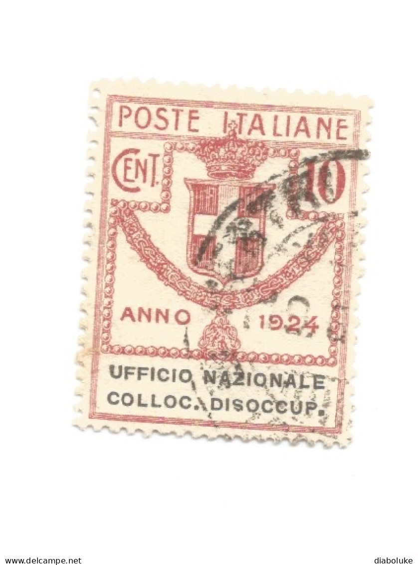 (REGNO D'ITALIA) 1924, UFFICIO NAZIONALE COLLOCAMENTO DISOCCUPATI, 10c - 1 Francobollo Usato (CAT. SASSONE N.63) - Franchigia