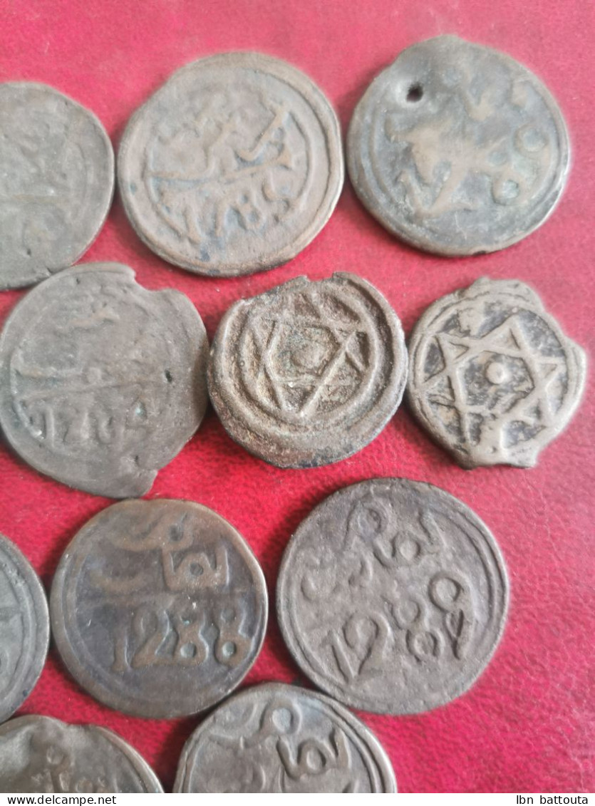 19 Monnaies Alaouites Bronze - Marruecos