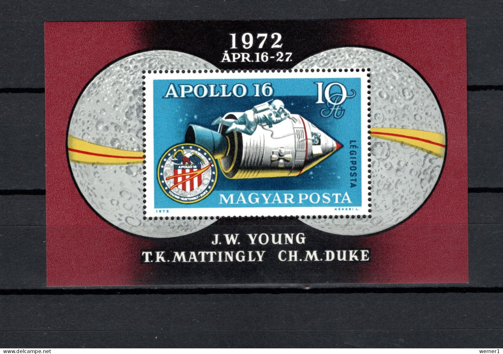 Hungary 1972 Space, Apollo 16 S/s MNH - Europa
