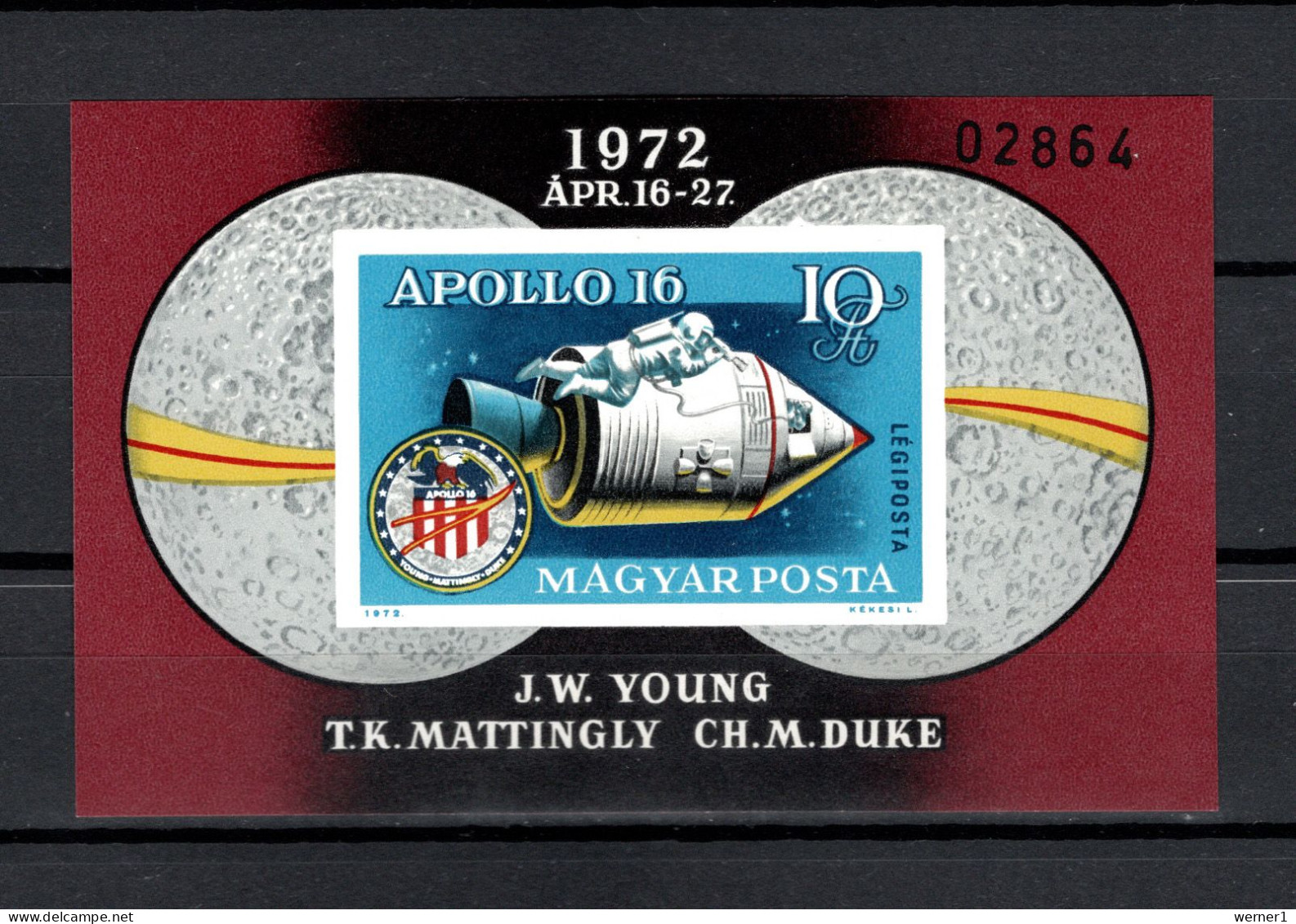 Hungary 1972 Space, Apollo 16 S/s Imperf. MNH -scarce- - Europa