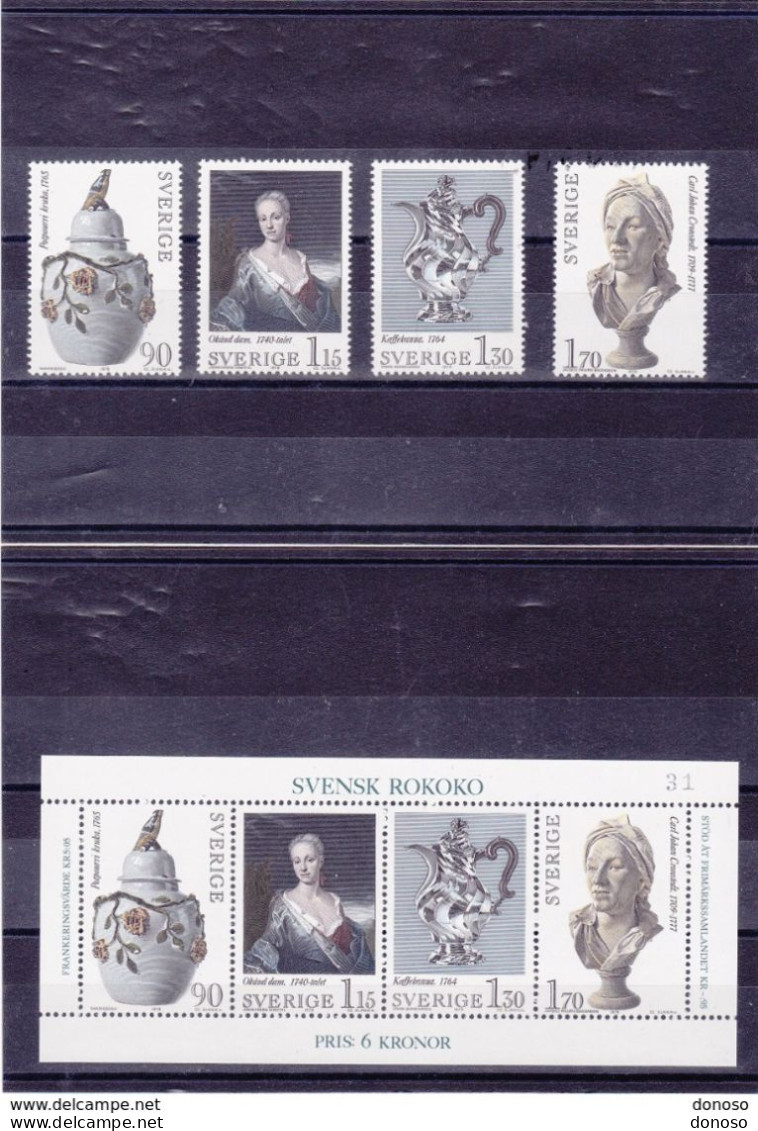 SUEDE 1979 ROCOCO Yvert 1065-1068 + BF 7 NEUF** MNH Cote : 6 Euros - Neufs