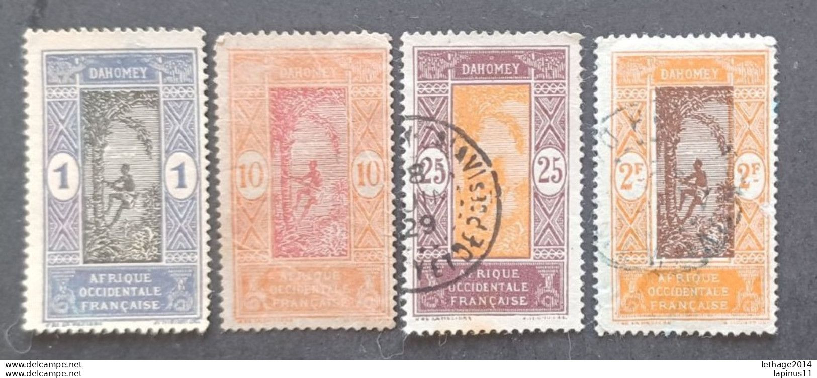 DAHOMEY 1913 - 1922 YVERT N 43-47-63-58 - Oblitérés