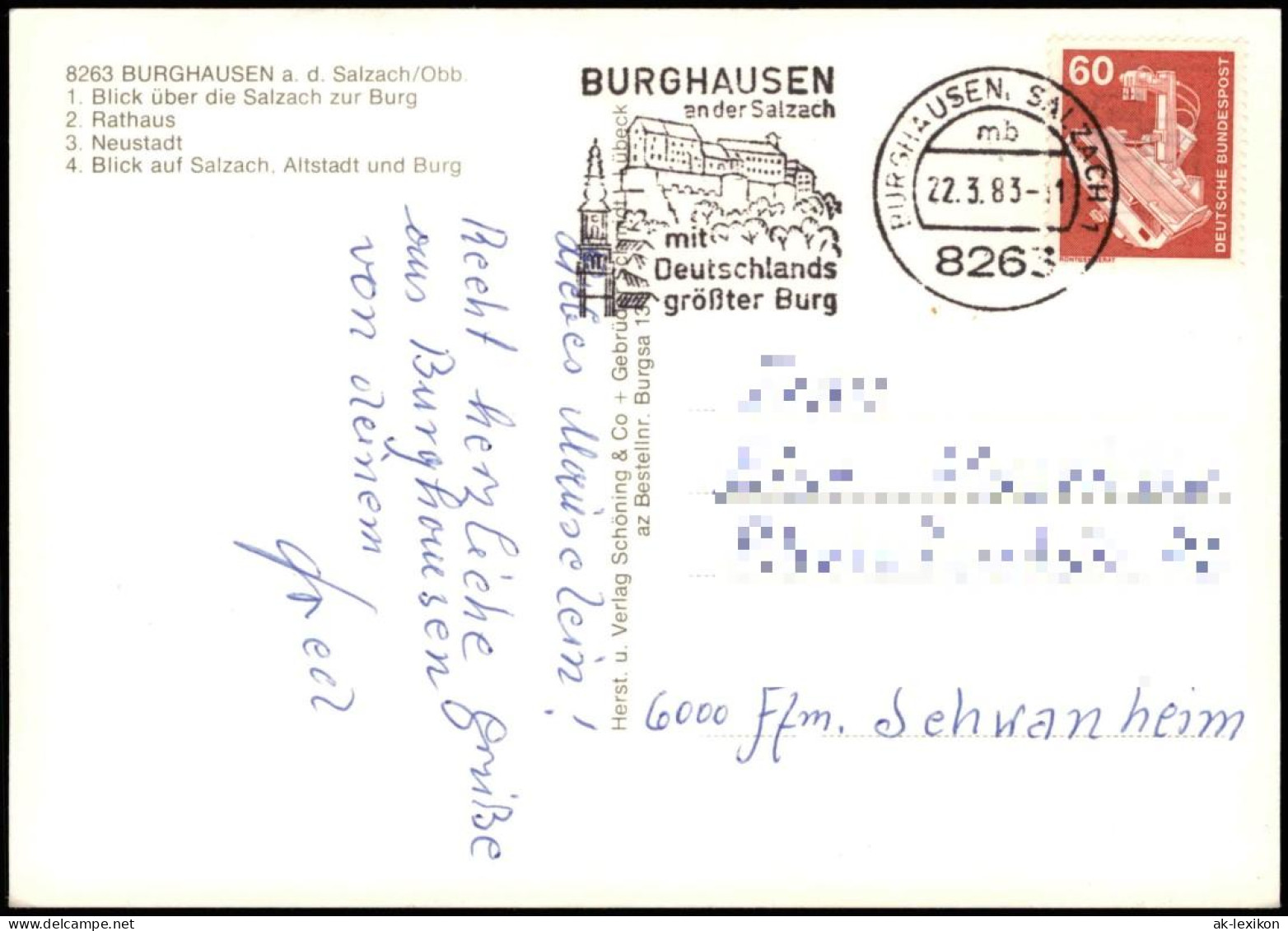 Ansichtskarte Burghausen Stadtteilansichten - Chronikkarte 1983 - Burghausen