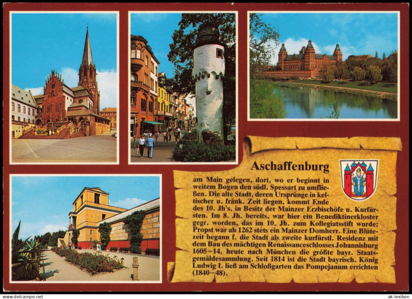 Ansichtskarte Aschaffenburg Stadtteilansichten - Chronikkarte 1991 - Aschaffenburg