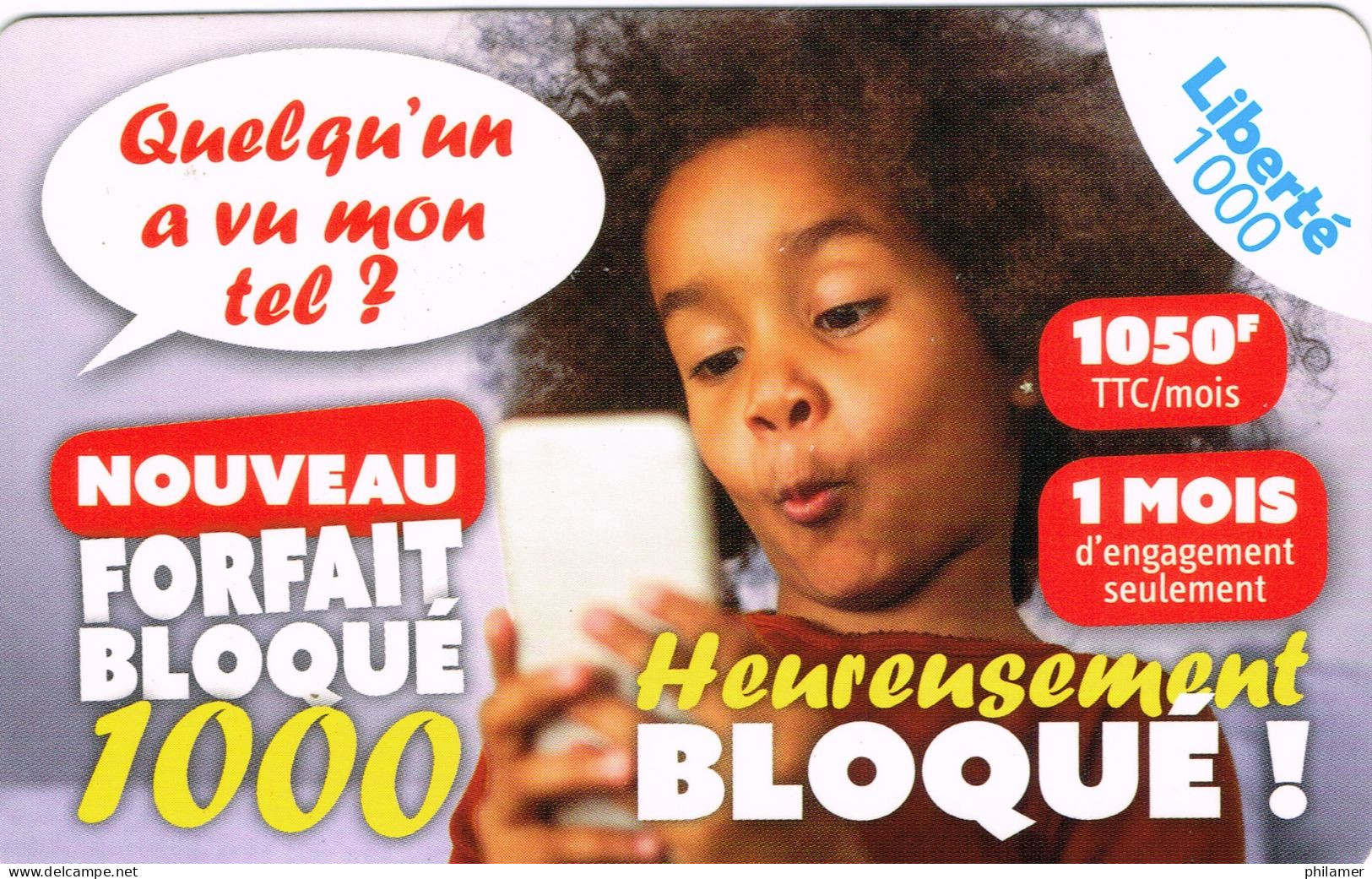 NOUVELLE CALEDONIE NEW CALEDONIA Telecarte Phonecard Prepayee Prepaid Liberte 1000 F Forfait 1000 Ex. 2021 UT B - Nouvelle-Calédonie