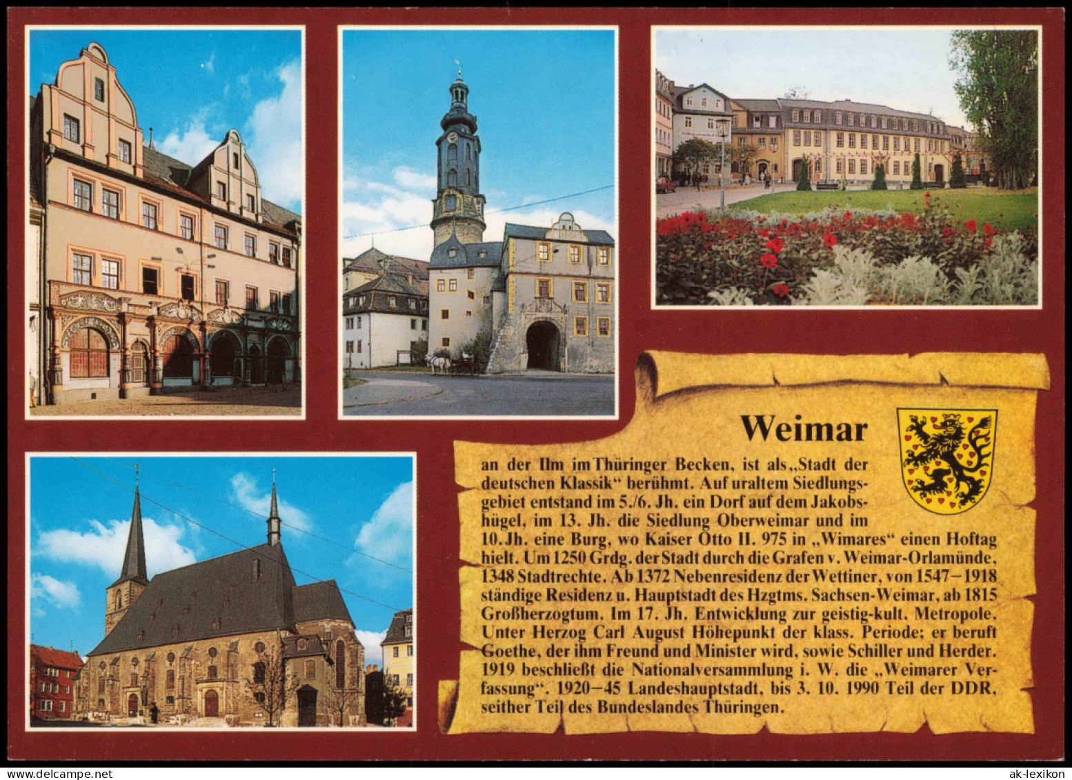 Ansichtskarte Weimar Stadtteilansichten Chronikkarte 1992 - Weimar