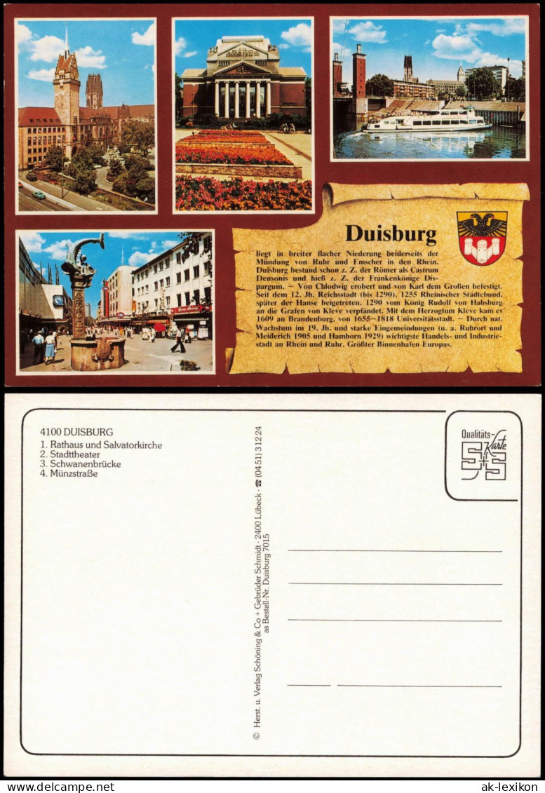 Ansichtskarte Duisburg Stadtteilansichten - Chronikkarte 1986 - Duisburg