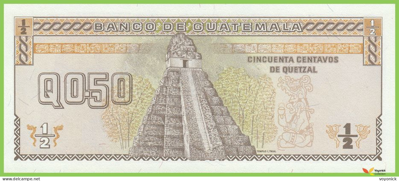 Voyo GUATEMALA ½ Quetzal 1992 P72b B556b A-C UNC - Guatemala