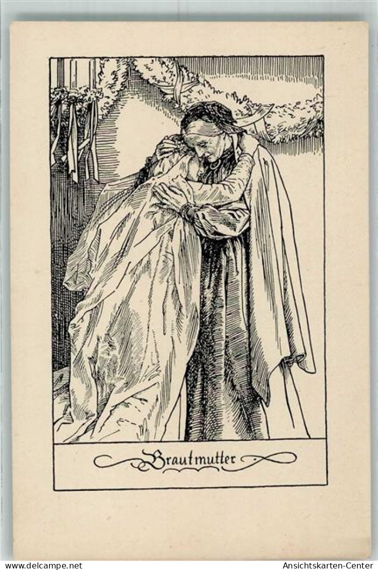 39738904 - Sign. Schaefer, Rudolf Brautmutter Mutter Nimmt Ihre Tochter Im Hochzeitskleid In Den Arm Stiftungsverlag - Matrimonios