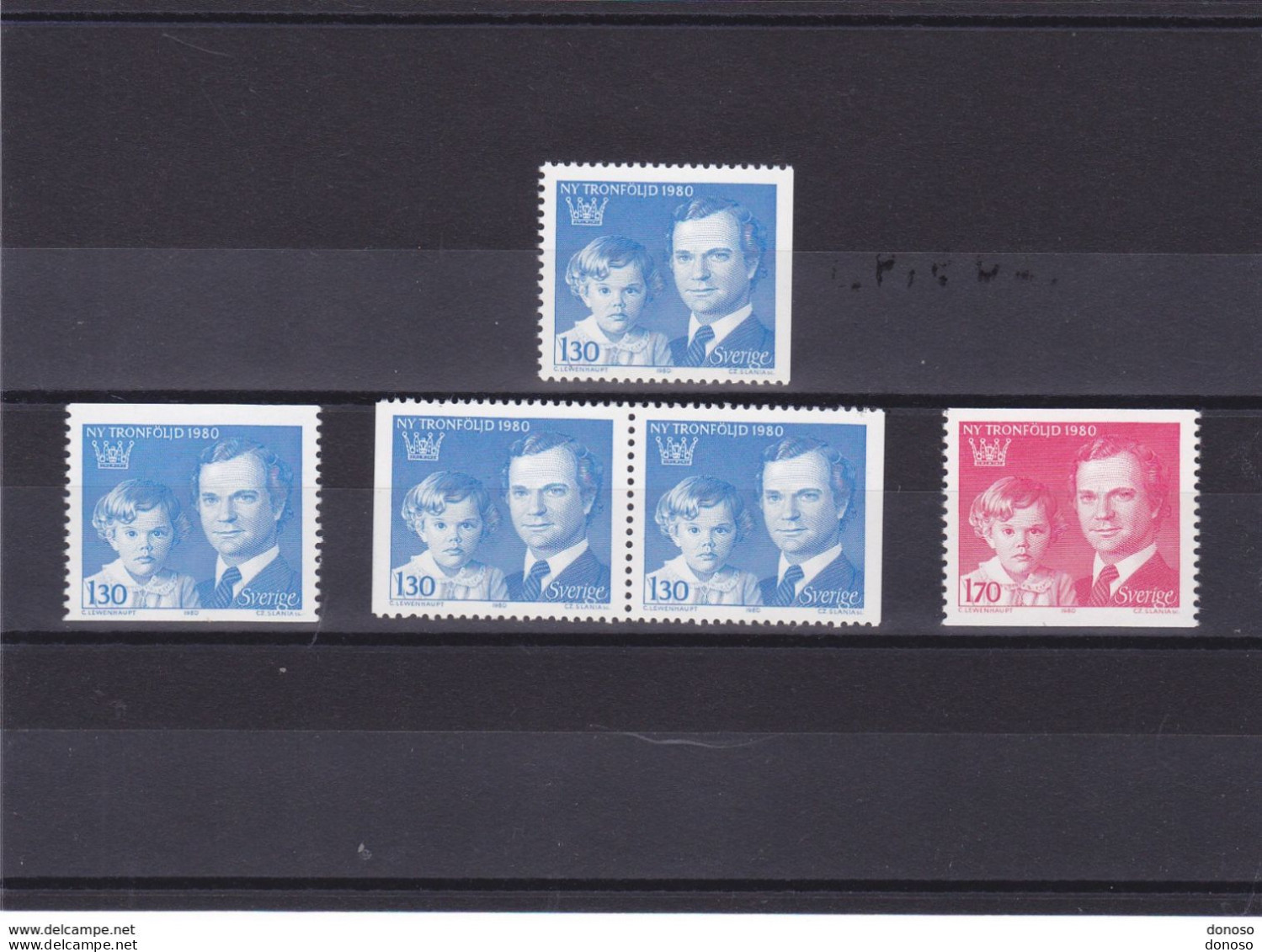 SUEDE 1980 SUCCESSION Yvert 1083-1084 + 1083a + 1083b, Michel 1101-1102 NEUF** MNH Cote 4,80 Euros - Ongebruikt