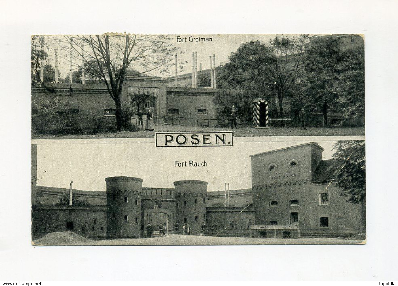 1920 Polen Frankierte Photokarte  Poznań Posen, Twierdza Poznań  Blick Auf Fort Grolman Und Fort Rauch - Posen