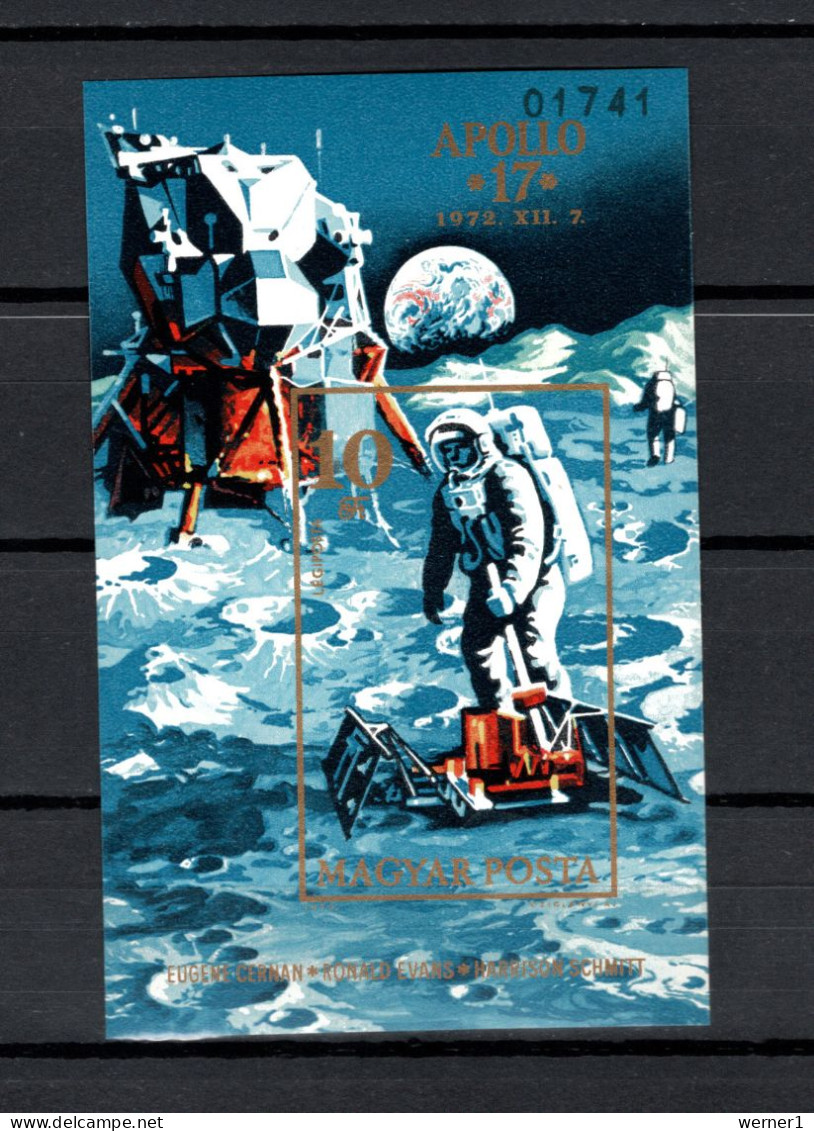Hungary 1973 Space, Apollo 17 S/s Imperf. MNH -scarce- - Europe