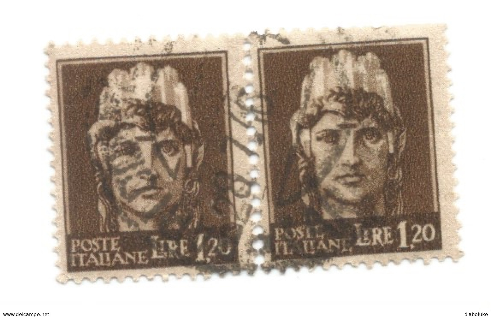 (LUOGOTENENZA) 1945, EMISSIONE DI ROMA, 1,20L - 1 Coppia Di Francobolli Usati (CAT. SASSONE N.532) - Usati