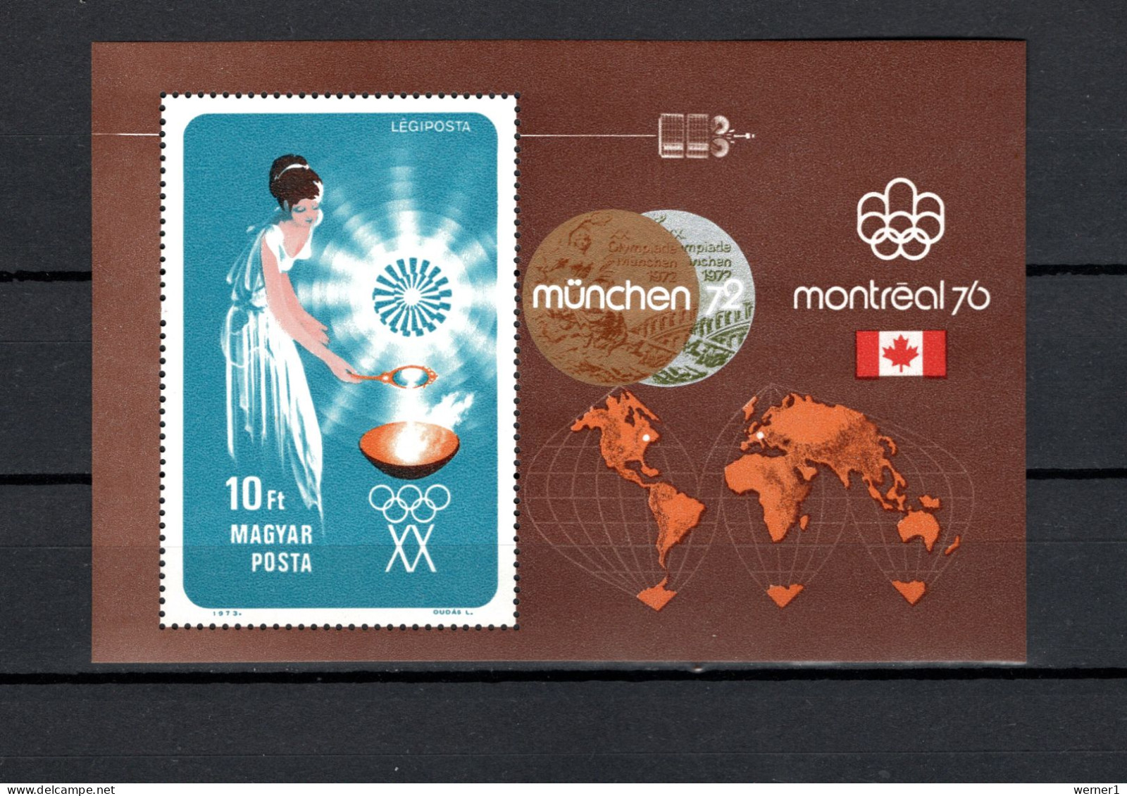 Hungary 1973 Space, Olympic Games Munich / Montreal S/s MNH - Europe