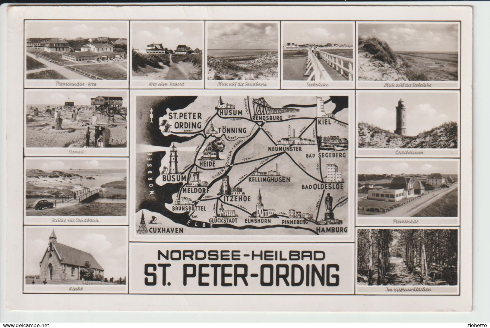 CARTOLINA DI St. Peter-Ording - Schleswig-Holstein - 1954 - FORMATO PICCOLO - St. Peter-Ording