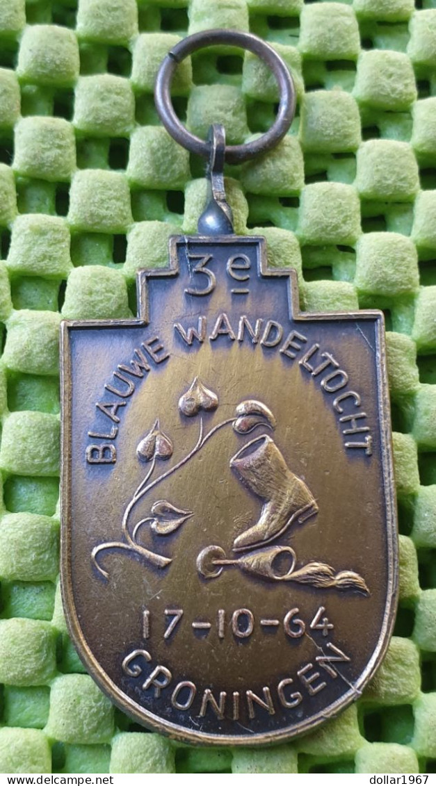 Medaile : 3e. Blauwe Wandeltocht Groningen 17-10-1964  -  Original Foto  !!  Medallion  Dutch - Andere & Zonder Classificatie