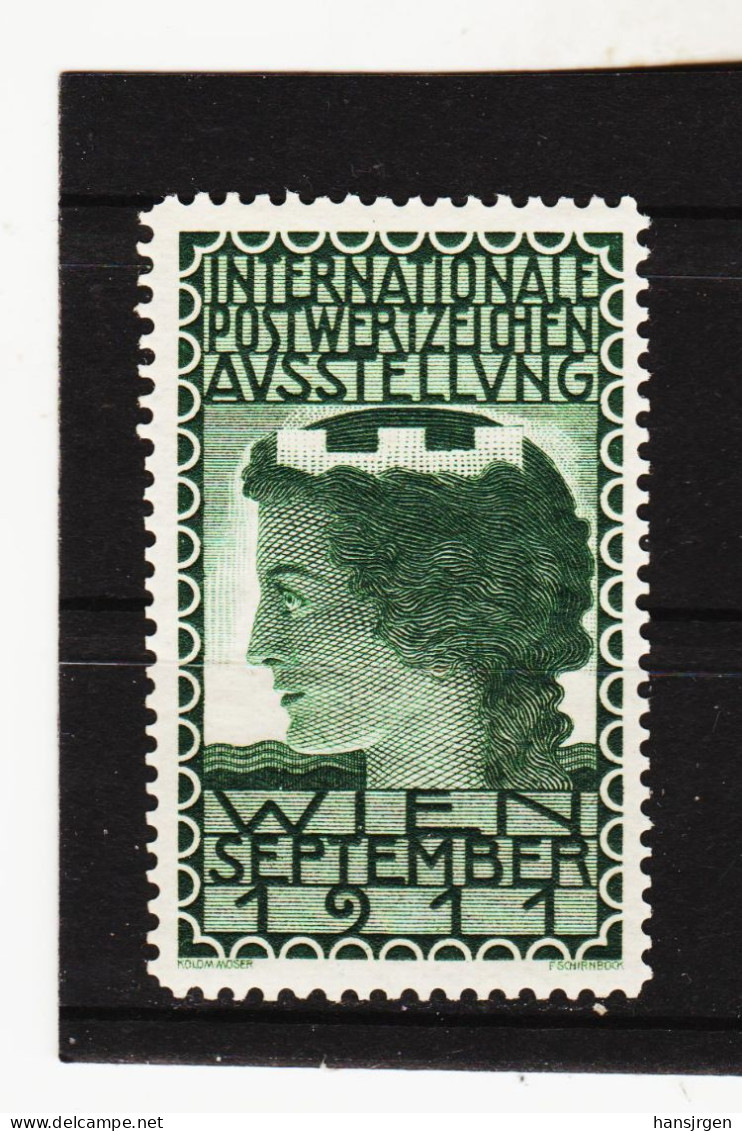 HOD204 ÖSTERREICH HESSHEIMER VIGNETTEN INTERNATIONALE-POSTWERTZEICHEN-AUSSTELLUND IPA WIEN 1911 (*) FALZ Siehe ABBILDUNG - Erinofilia