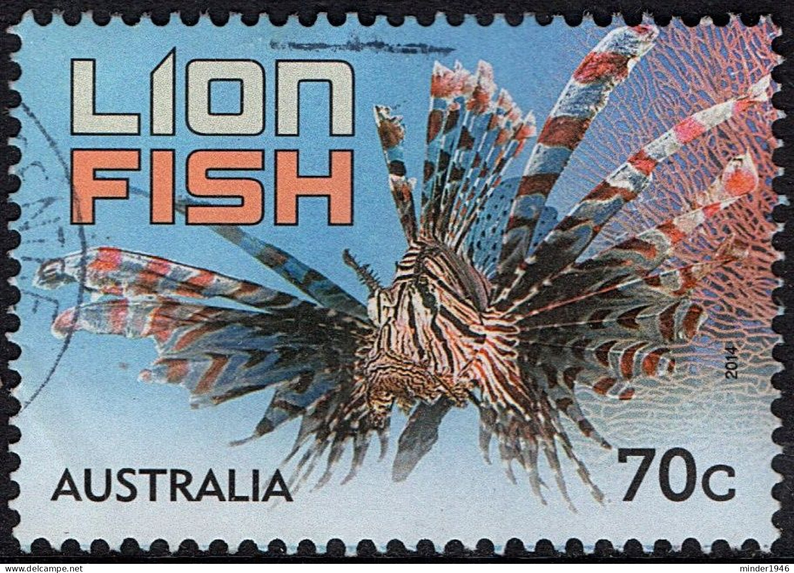 AUSTRALIA 2014 QEII 70c Multicoloured, Fauna-Things That Sting-Lion Fish FU - Gebraucht
