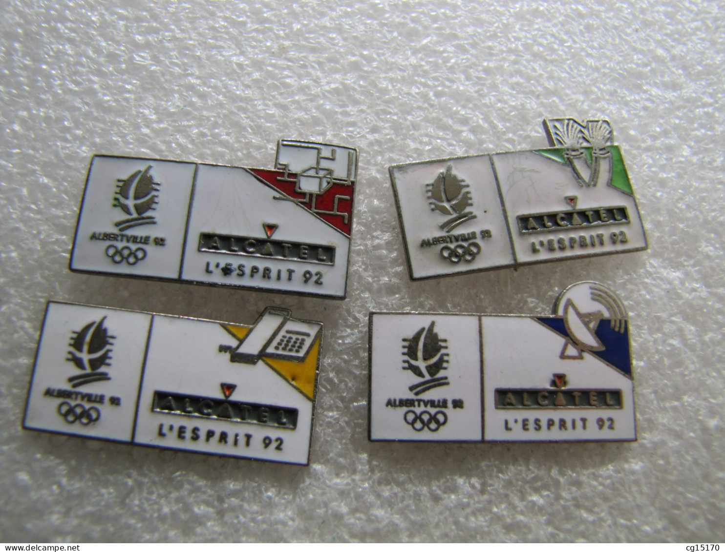 PIN'S   LOT  4    JEUX OLYMPIQUES  ALBERTVILLE   ALCATEL  Email Grand Feu - Olympische Spiele