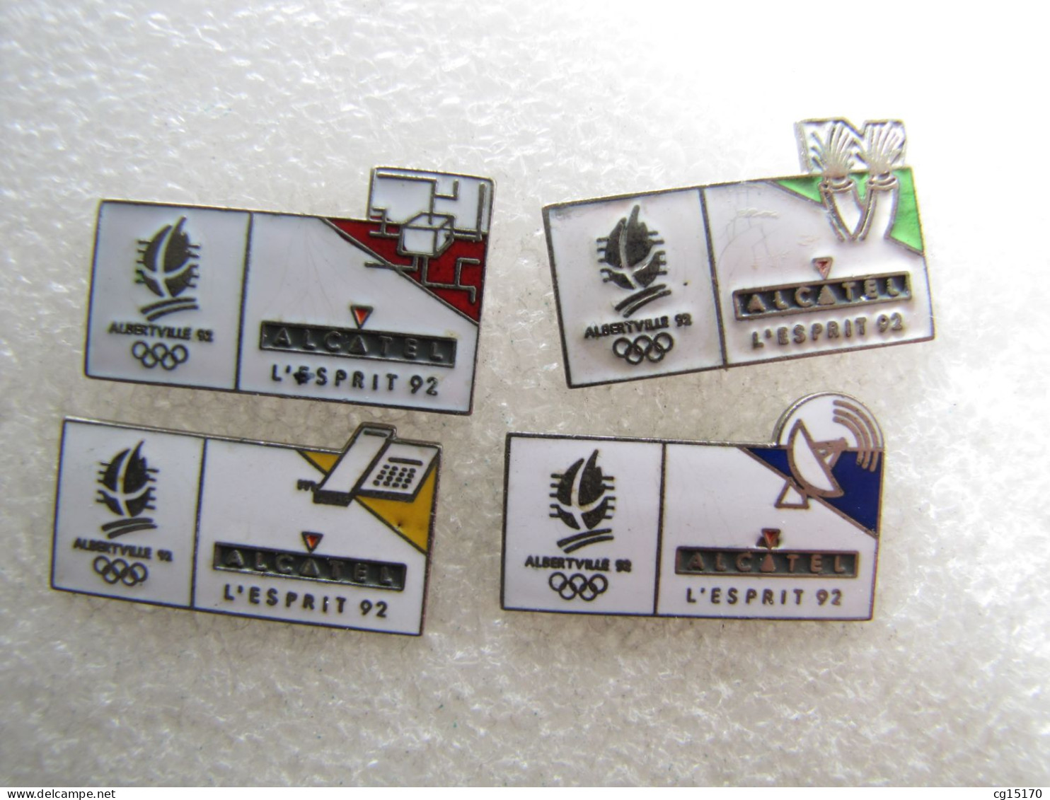PIN'S   LOT  4    JEUX OLYMPIQUES  ALBERTVILLE   ALCATEL  Email Grand Feu - Olympische Spelen