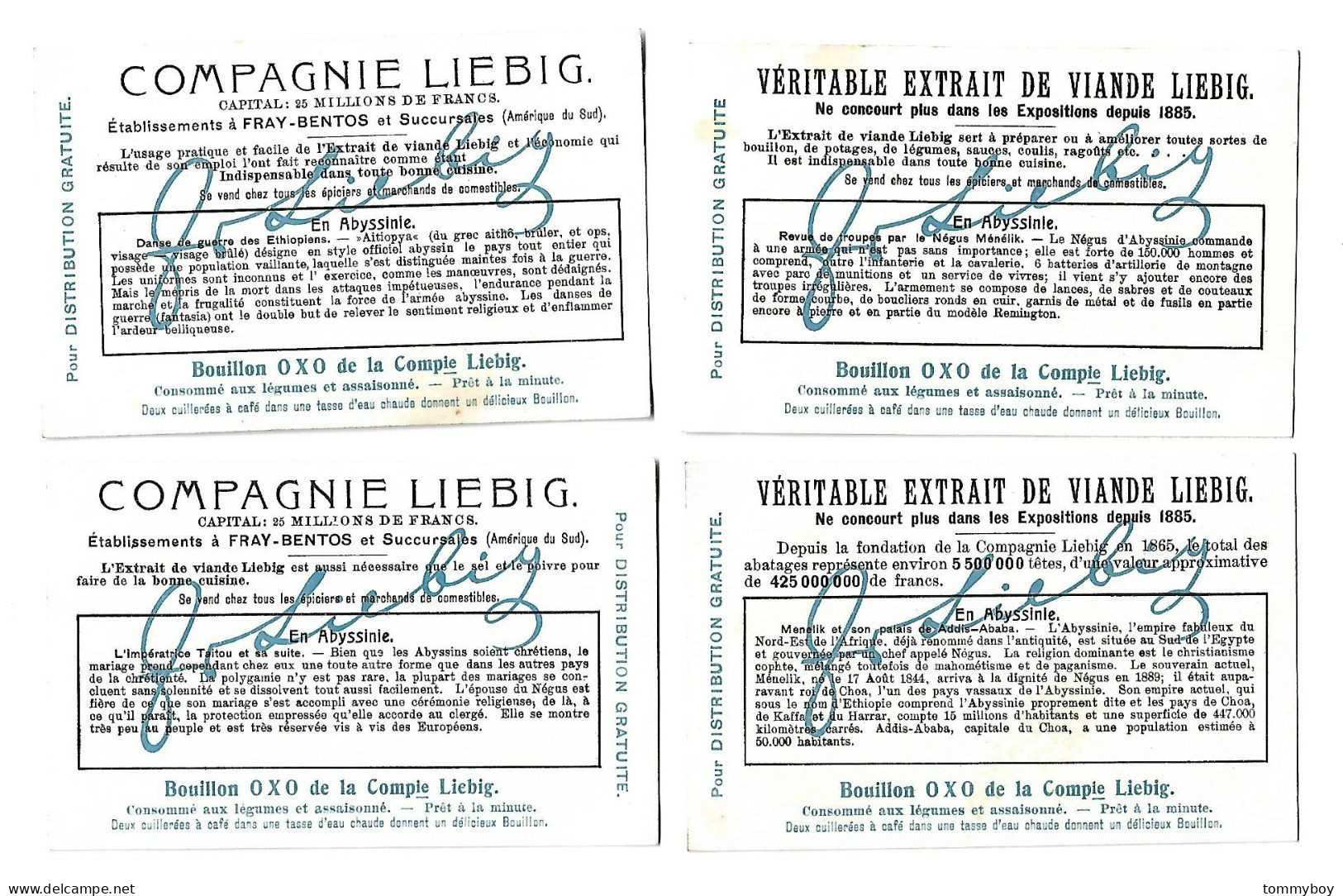 S 843, Liebig 6 Cards, En Abyssinie - Liebig