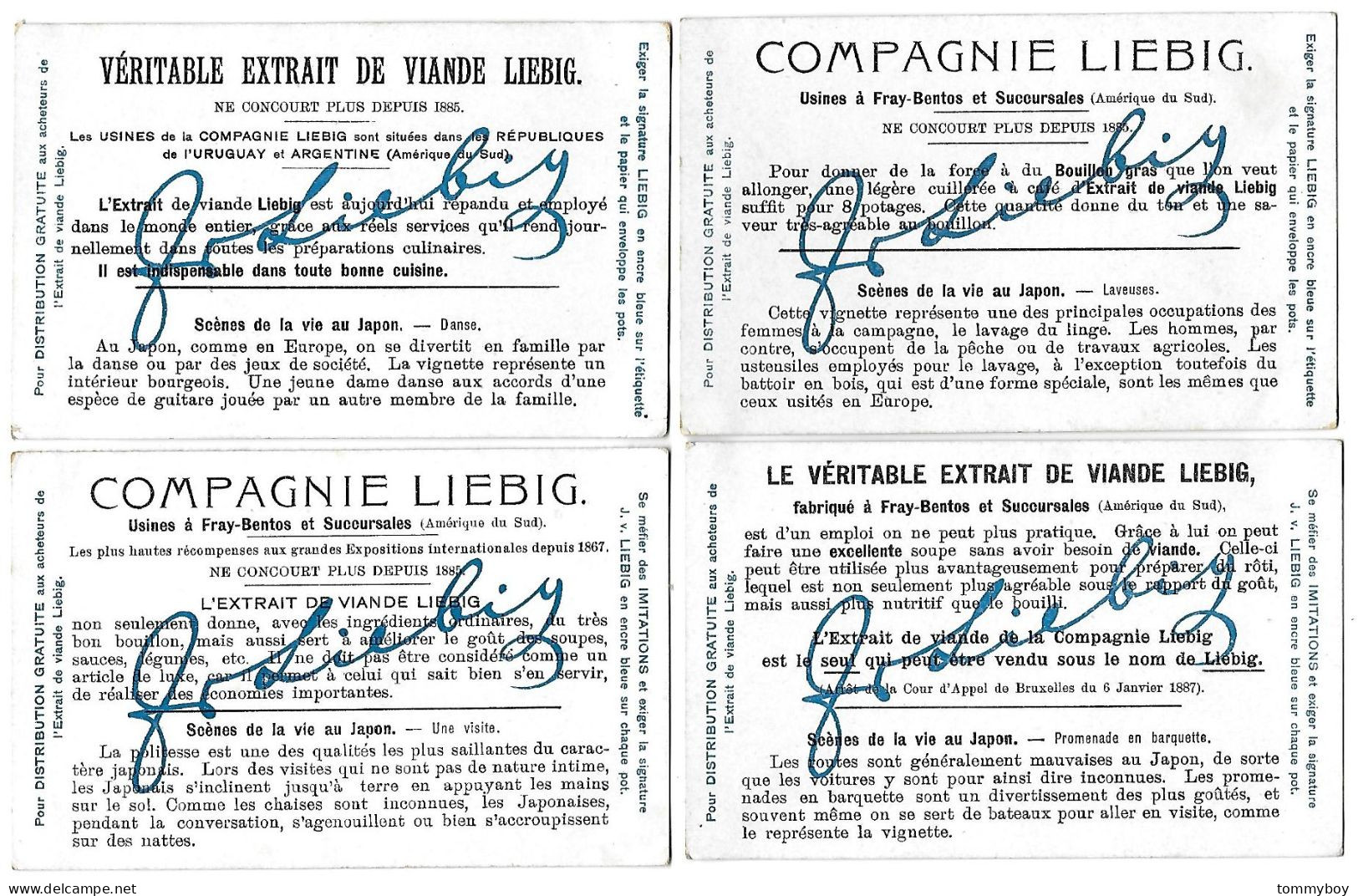 S 780 , Liebig 6 Cards, Scènes De La Vie Au Japon (some Cards Have Spots, Small Damage In Some Corners) - Liebig