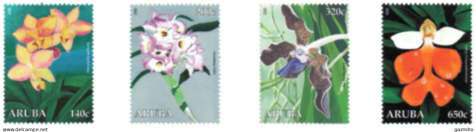 Aruba 2022, Orchids, 4val - Orchidées