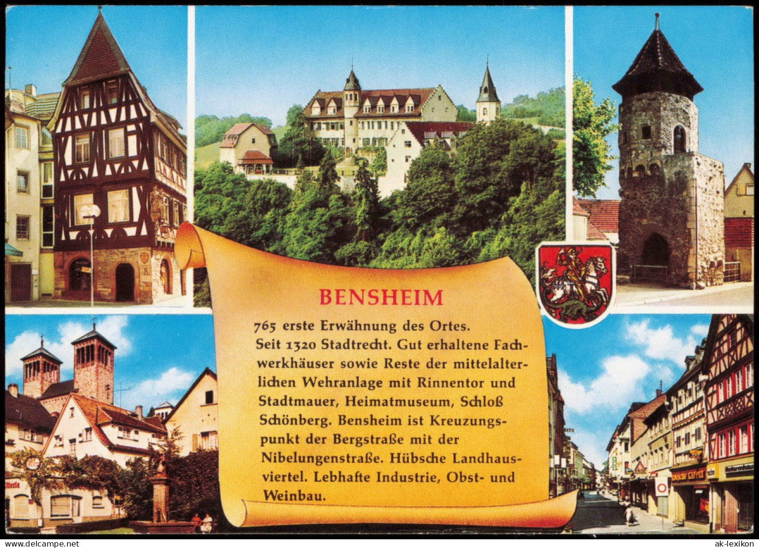 Ansichtskarte Bensheim Stadtteilansichten - Chronikkarte 1988 - Bensheim