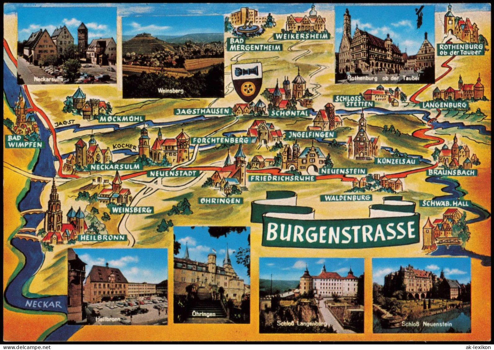 Landkarten Ansichtskarte Burgenstrasse Wimpfen Heilbronn U.a. 1981 - Landkaarten