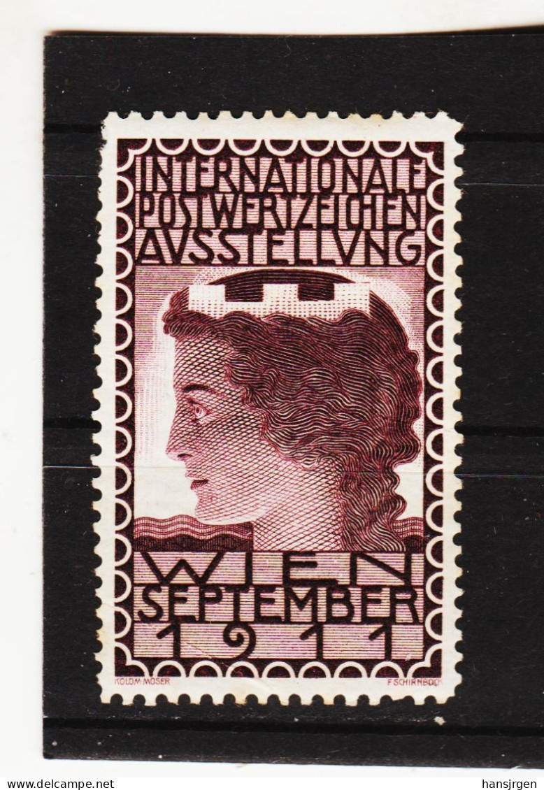 HOD206 ÖSTERREICH HESSHEIMER VIGNETTEN INTERNATIONALE-POSTWERTZEICHEN-AUSSTELLUND IPA WIEN 1911 (*) FALZ Siehe ABBILDUNG - Erinofilia