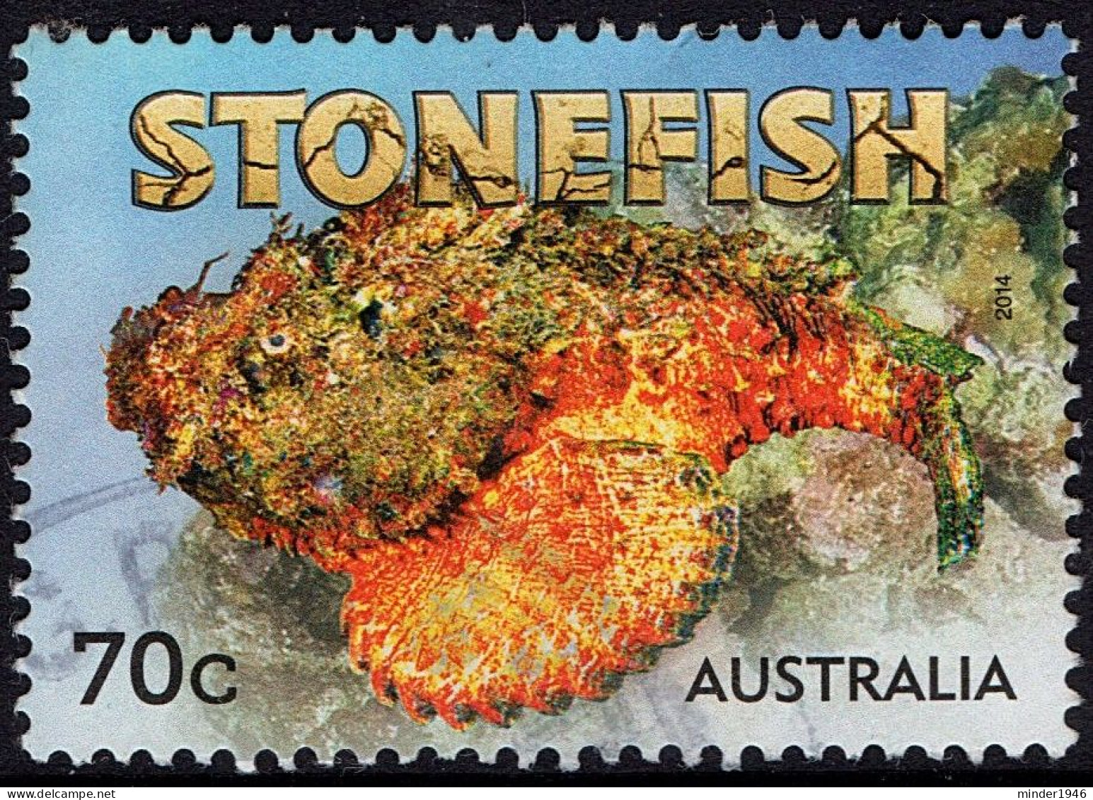 AUSTRALIA 2014 QEII 70c Multicoloured, Fauna-Things That Sting-StoneFish FU - Gebruikt