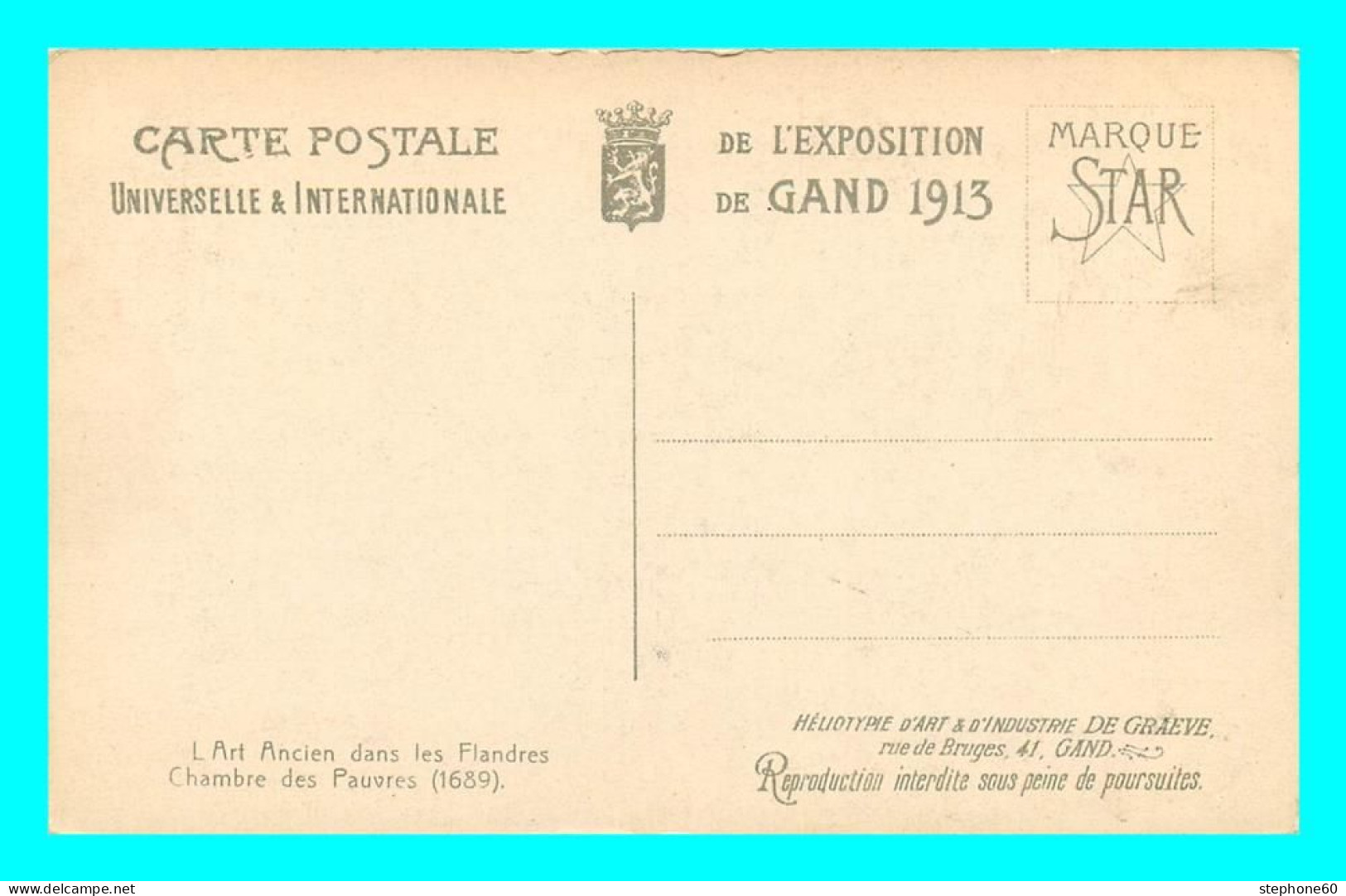 A724 / 475 GENT Exposition De GAND 1913 Art Ancien Dans Les Flandres - Gent