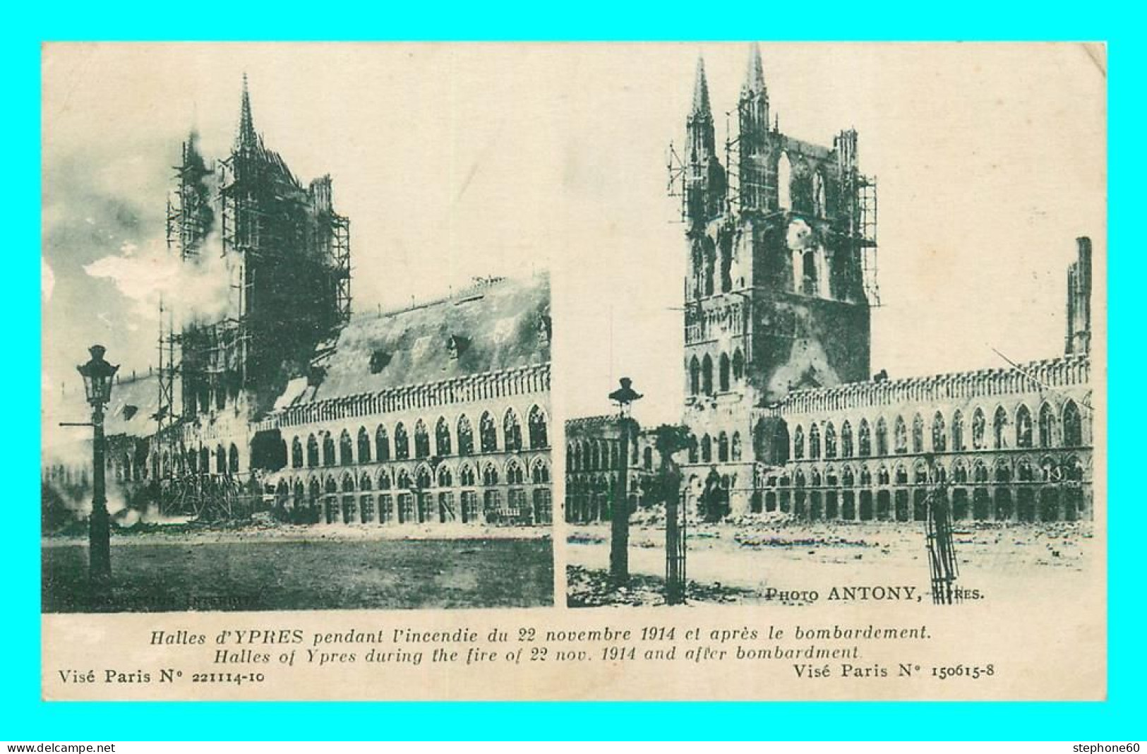 A726 / 249 IEPER Halles D'YPRES Pendant L'incendie 1914 - Ieper