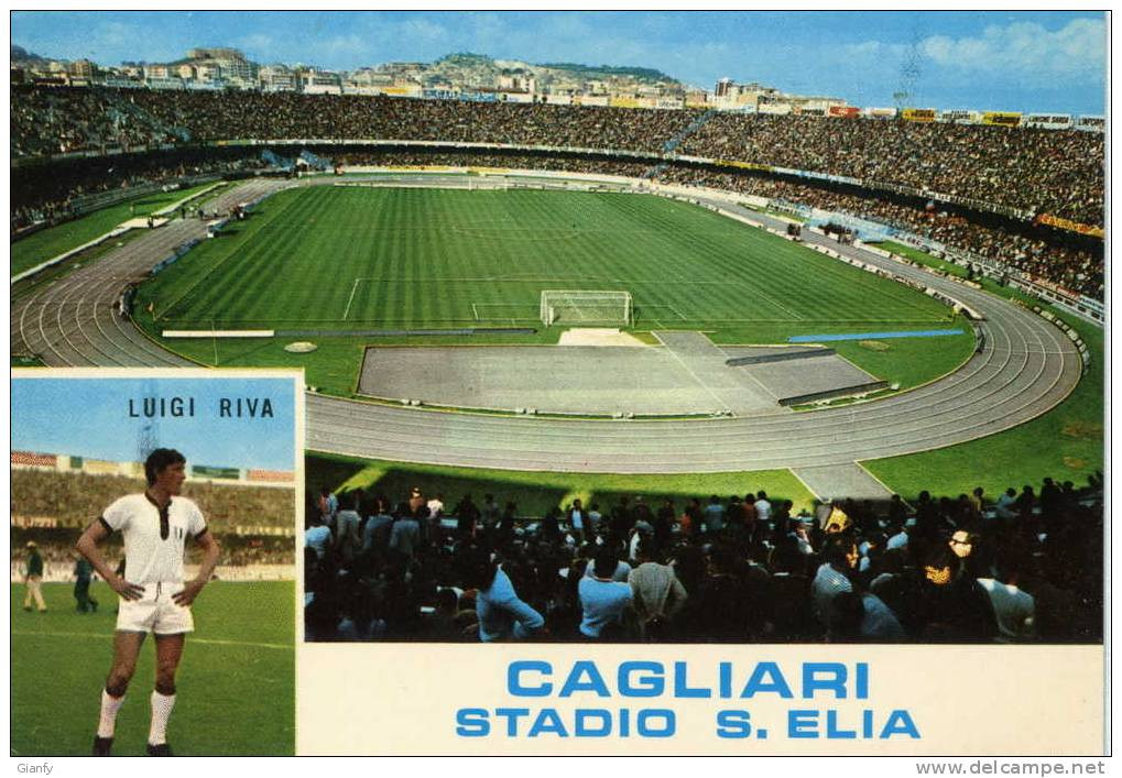 SPORT CALCIO STADIO STADIUM SANT'ELIA CAGLIARI E LUIGI RIVA SARDEGNA ITALIA ITALY NUOVA - Soccer