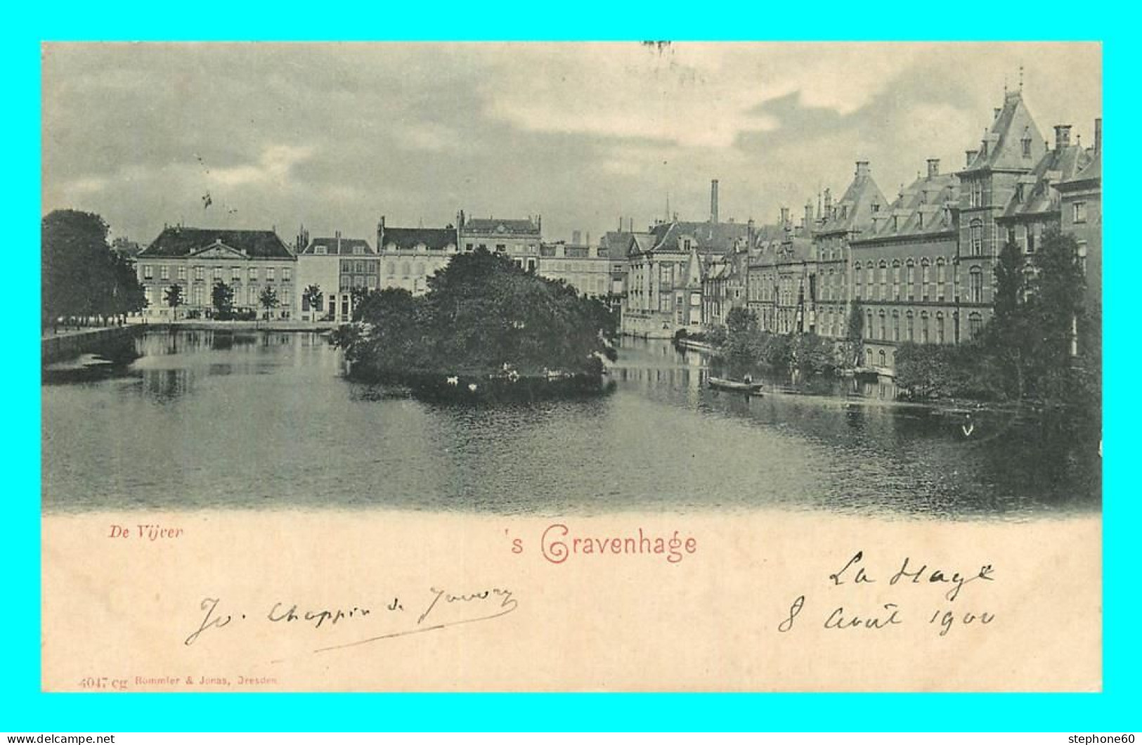 A736 / 211 Timbre Cachet Haarlem De 1900 Sur Carte GRAVENHAGE De Vijver - Briefe U. Dokumente