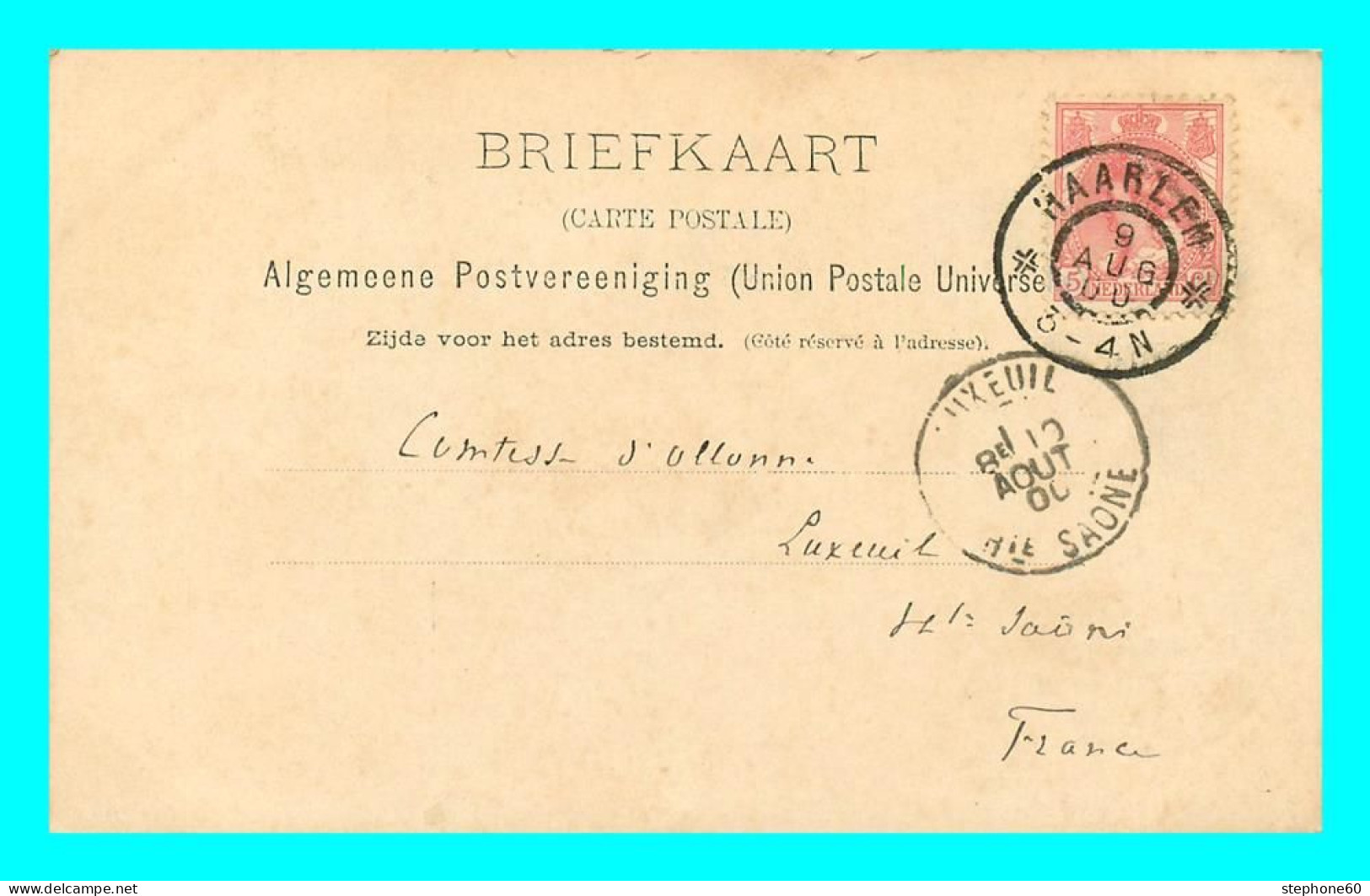 A736 / 211 Timbre Cachet Haarlem De 1900 Sur Carte GRAVENHAGE De Vijver - Lettres & Documents