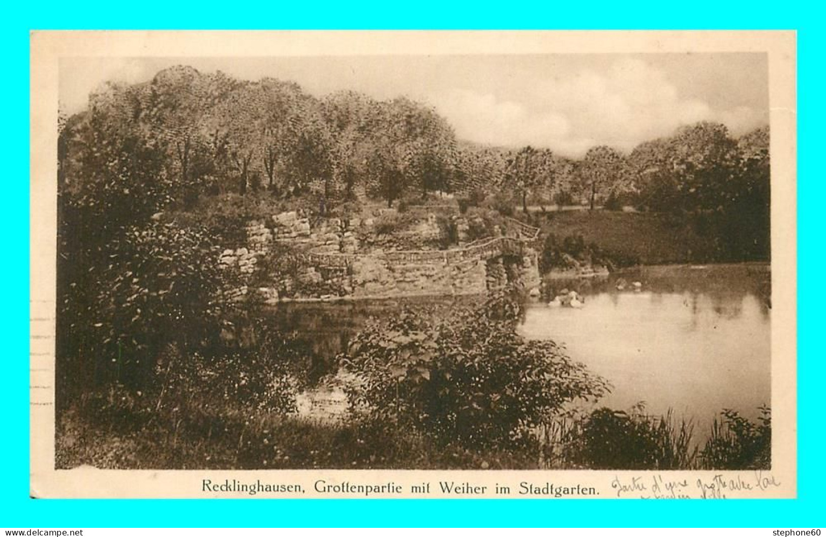 A737 / 501 RECKLINGHAUSEN Grottenpartie Mit Weiher Im Stadtgarten - Recklinghausen