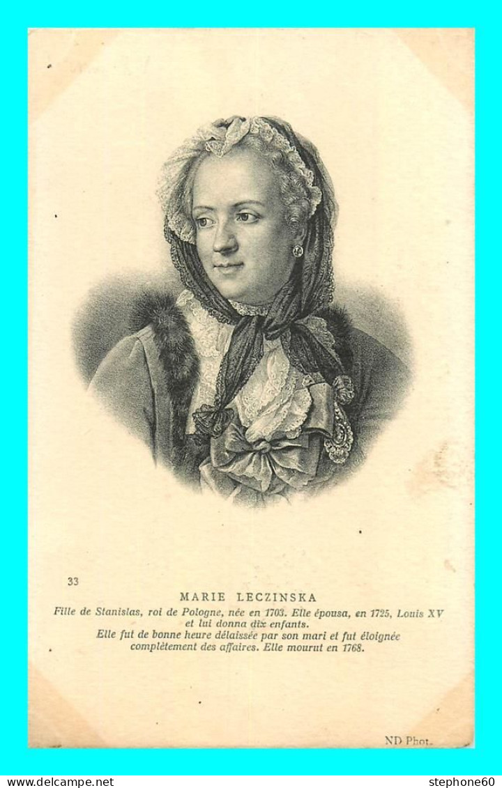 A746 / 655 Marie LECZINSKA Fille De Stanislas - Femmes Célèbres