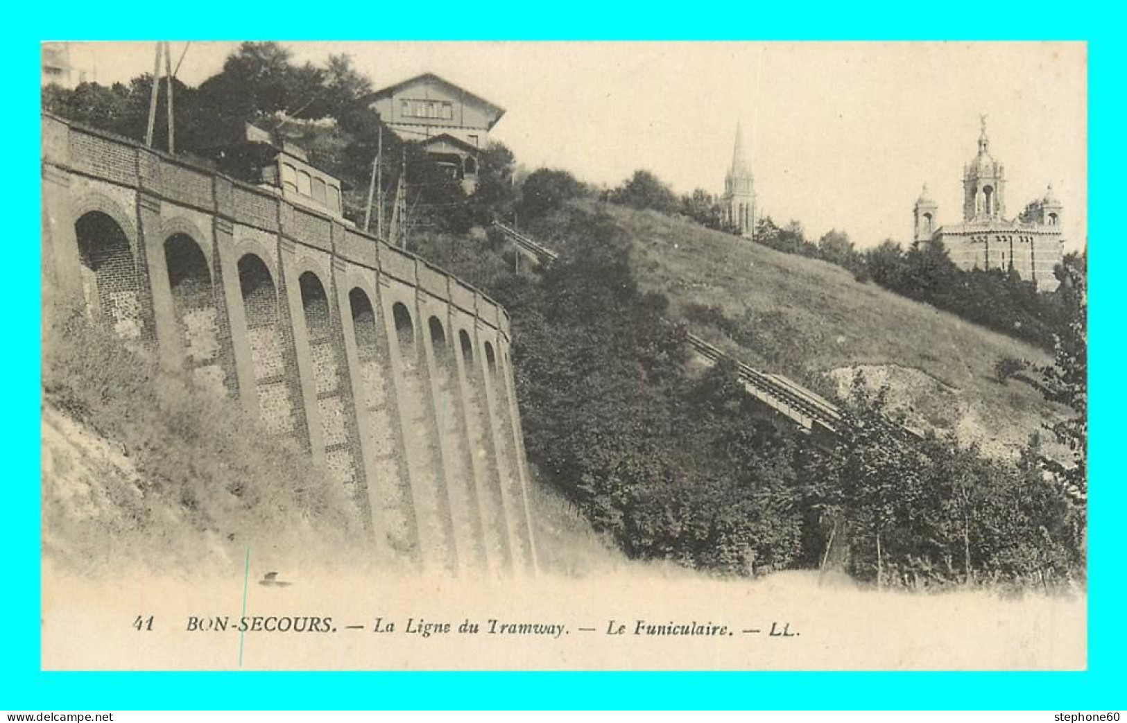 A754 / 509 76 - BONSECOURS La Ligne Du Tramway Le Funiculaire - Bonsecours