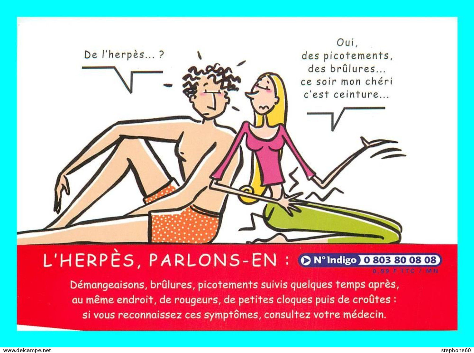 A757 / 367 Carte Pub L'Herpes Illustrateur Emmanuelle Robin - Reclame