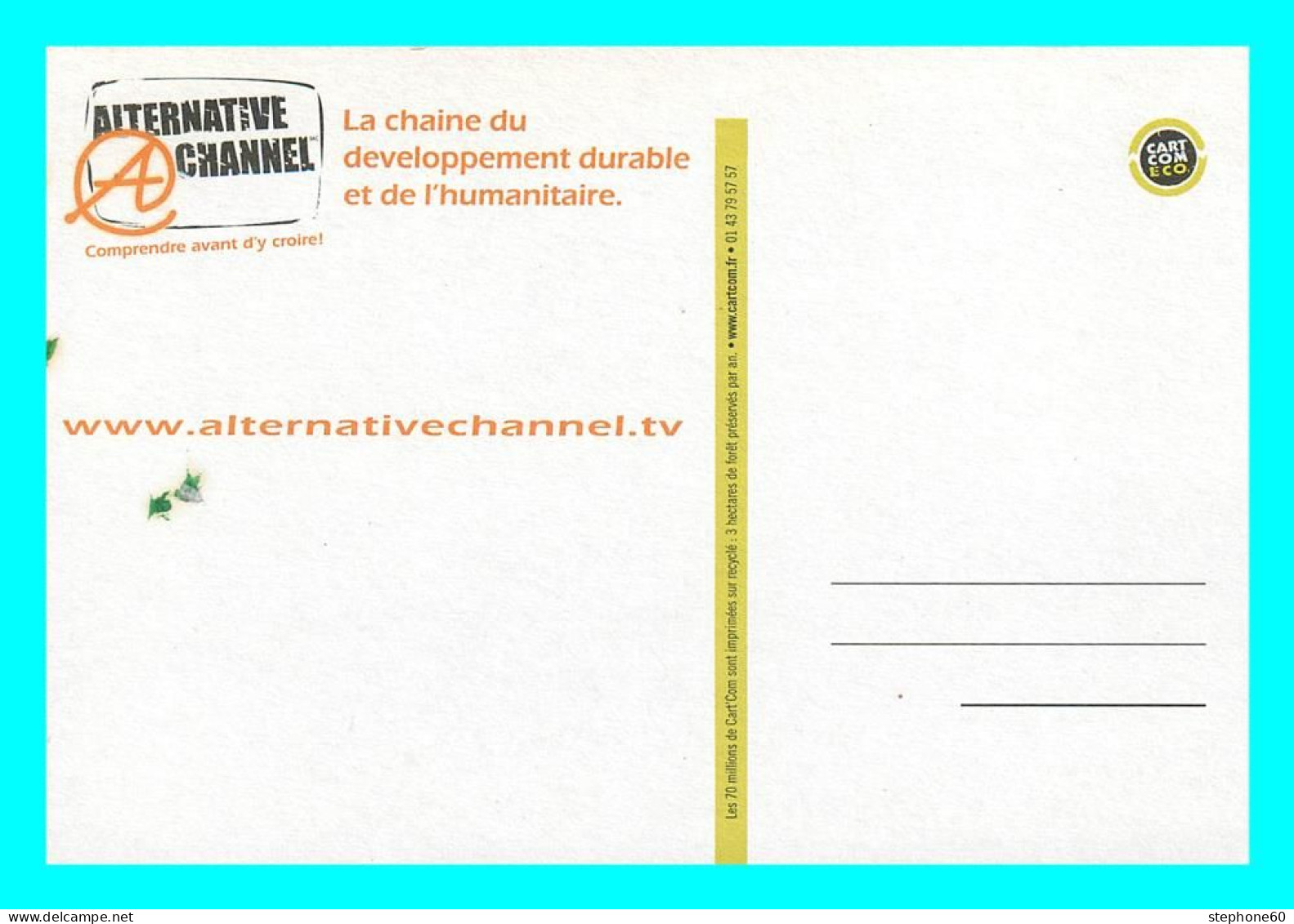 A758 / 005 Carte Pub ALTERNATIVE CHANNEL TV - Reclame