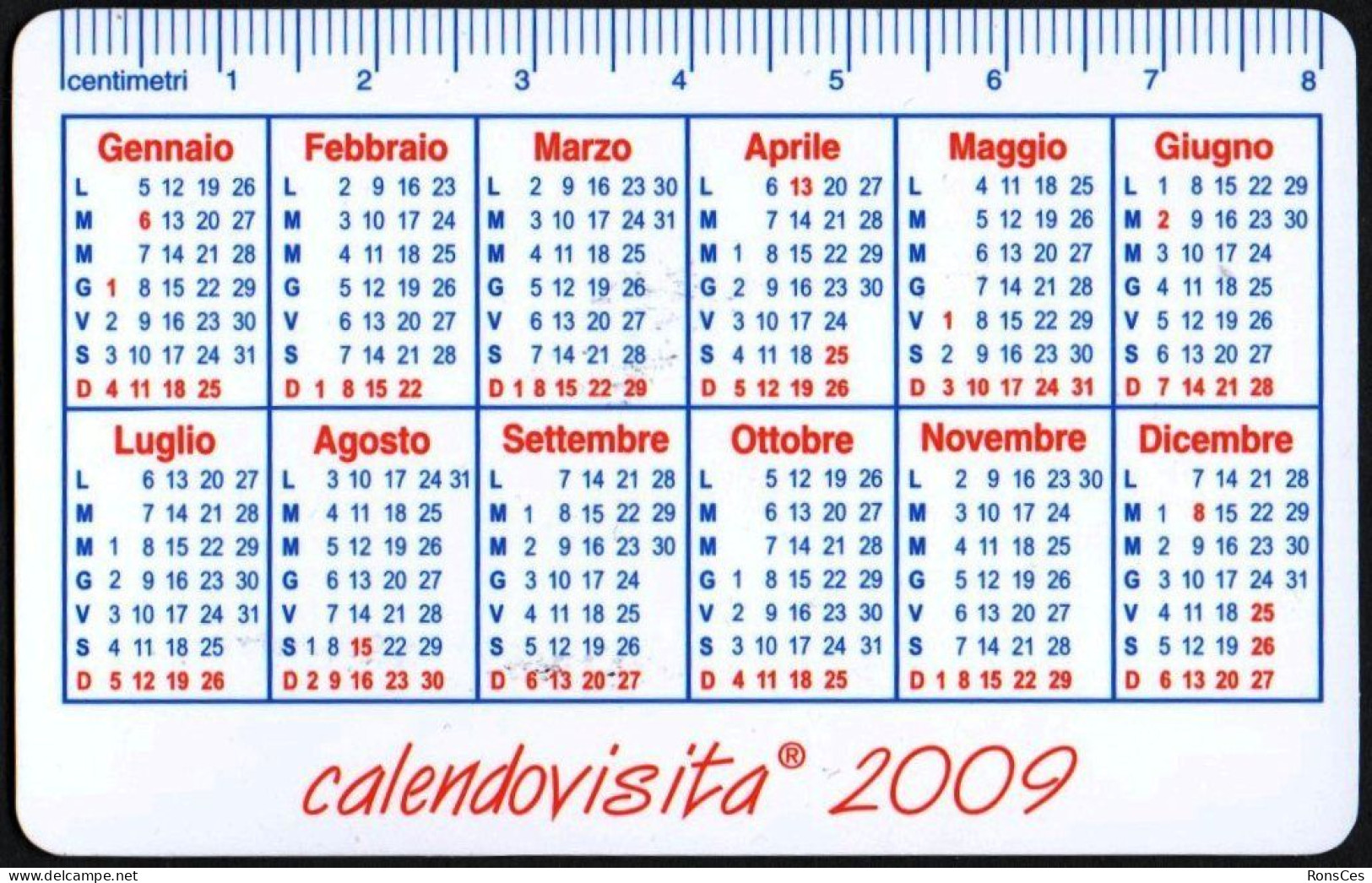 ITALIA 2009 - CALENDARIO TASCABILE - HOUSE & KITCHEN - CALENDOVISITA 2009 - I - Small : 2001-...