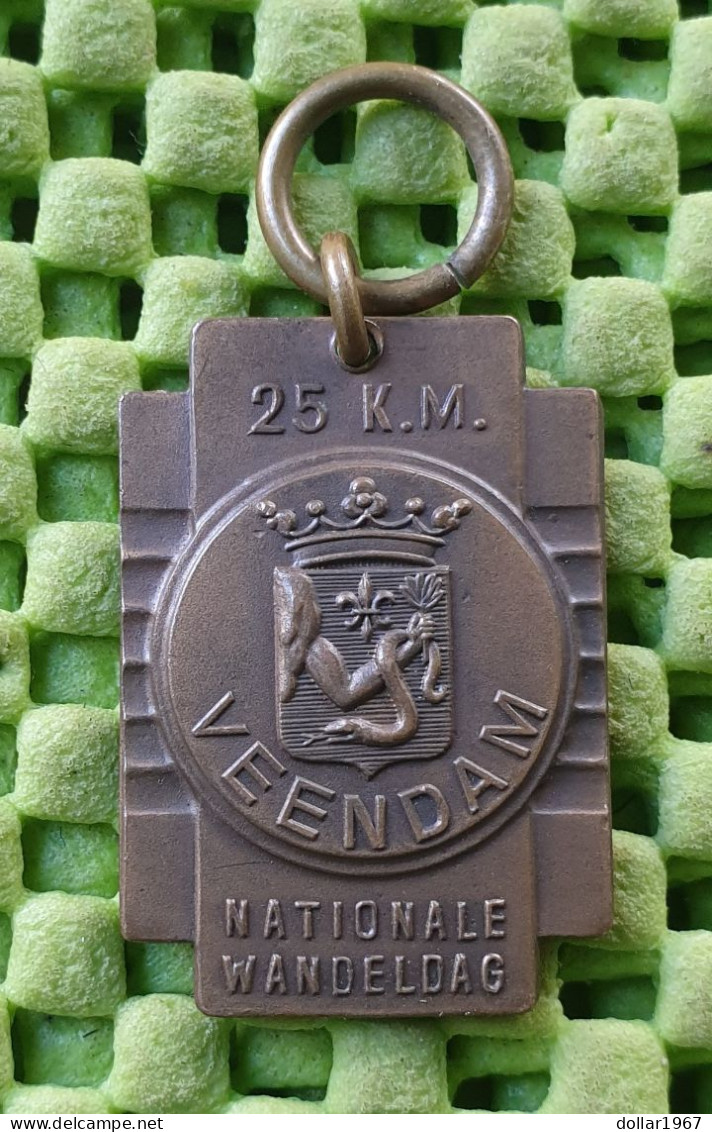 Medaile : 25 K.m. Nationale Wandeldag Veendam. Kon. Begeer Voorschoten  -  Original Foto  !!  Medallion  Dutch - Andere & Zonder Classificatie