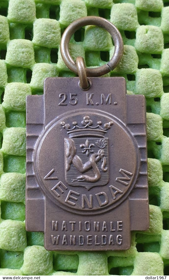 Medaile : 25 K.m. Nationale Wandeldag Veendam. Kon. Begeer Voorschoten  -  Original Foto  !!  Medallion  Dutch - Andere & Zonder Classificatie