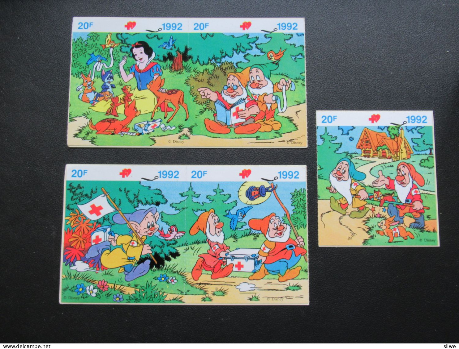 5 Stickers Disney - Sneewwitje - Snow White - Rode Kruis - Red Cross - Autocollants