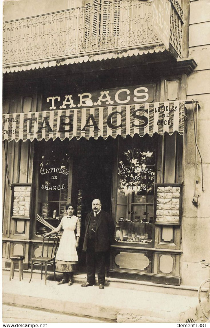 Carte Photo Commerce Magasin Tabacs Articles De Chasse Et De Peche - Shops